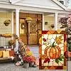 Fall Pumpkin Garden Flag 12x18 Double Sided Autumn Stained Glass Flag 3Ply Thanksgiving Decor for Outside Indoor Yard Lawn O llz