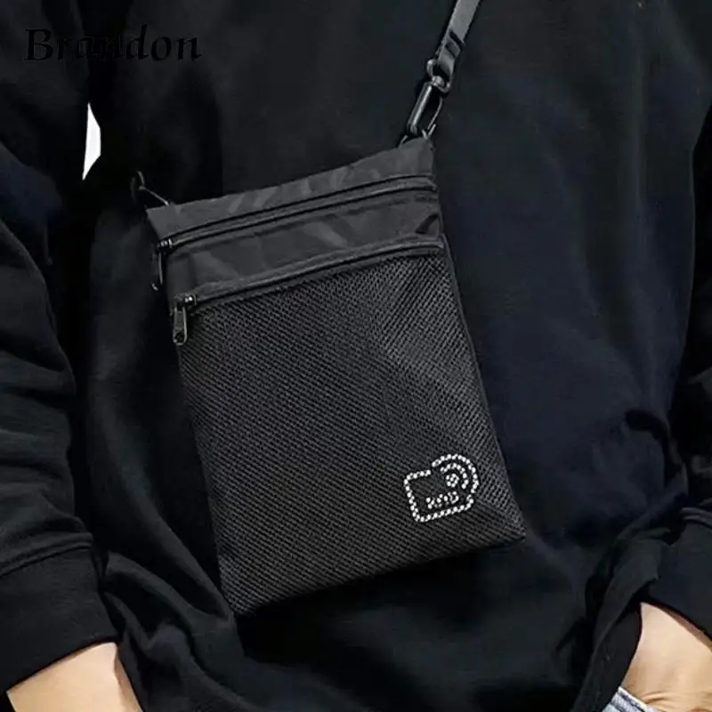 

Fashionable nylon material crossbody bag anti-theft card swiping bag, passport bag multi compartment outdoor travel document bag