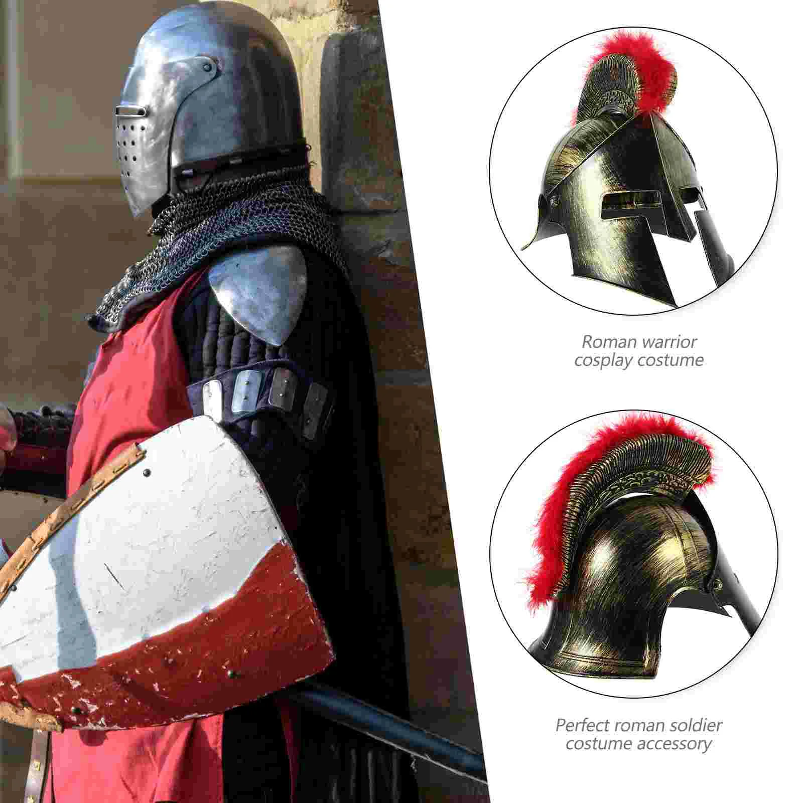 Samurai Hat Knight Costume Vintage Cosplay Roman Headgear Men Gladiator Plastic Pirate Soldier Headwear Men's