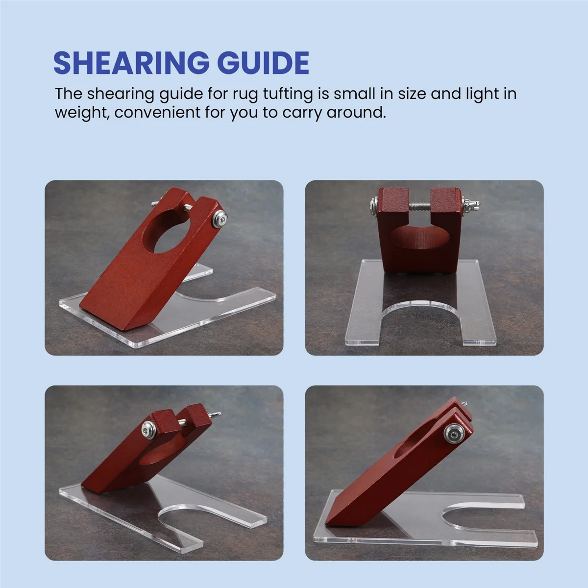 Shearing Guide for Carpet Trimmer Guide to Keep Your Rug Surface Uniform, Solid Acrylic Shearing Guide for Rug Tufting