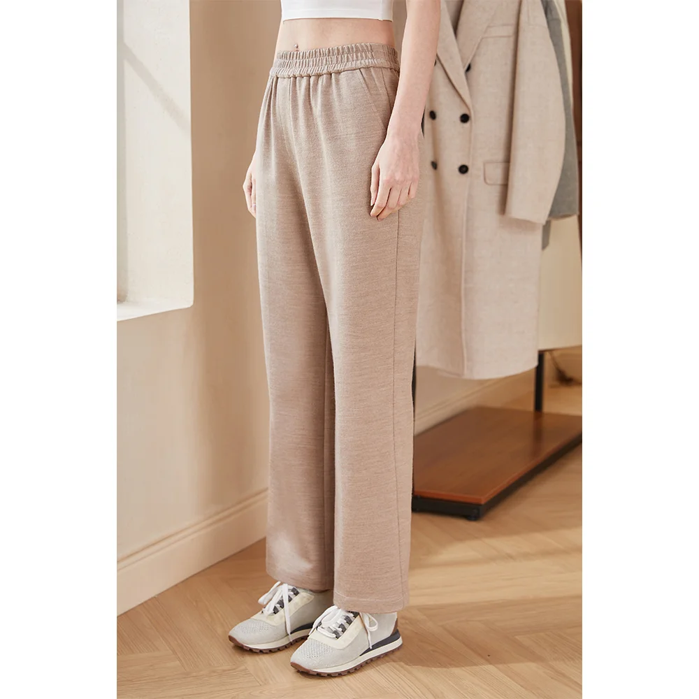 K1703X Luxury brand Clothing for Women ladies 100% Wool long pants Loose Autumn Winter Woolen Trousers