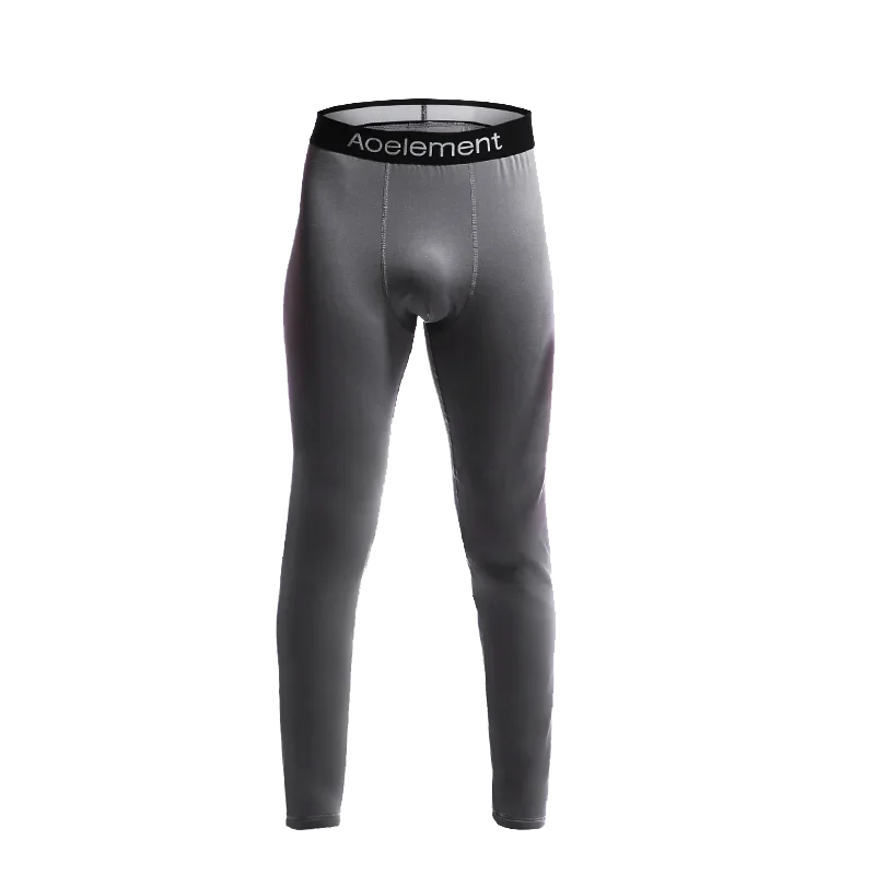 Men's long Johns single piece plus fleece thin underpants Youth line pants thermal pants slim autumn and winter leggings cotton
