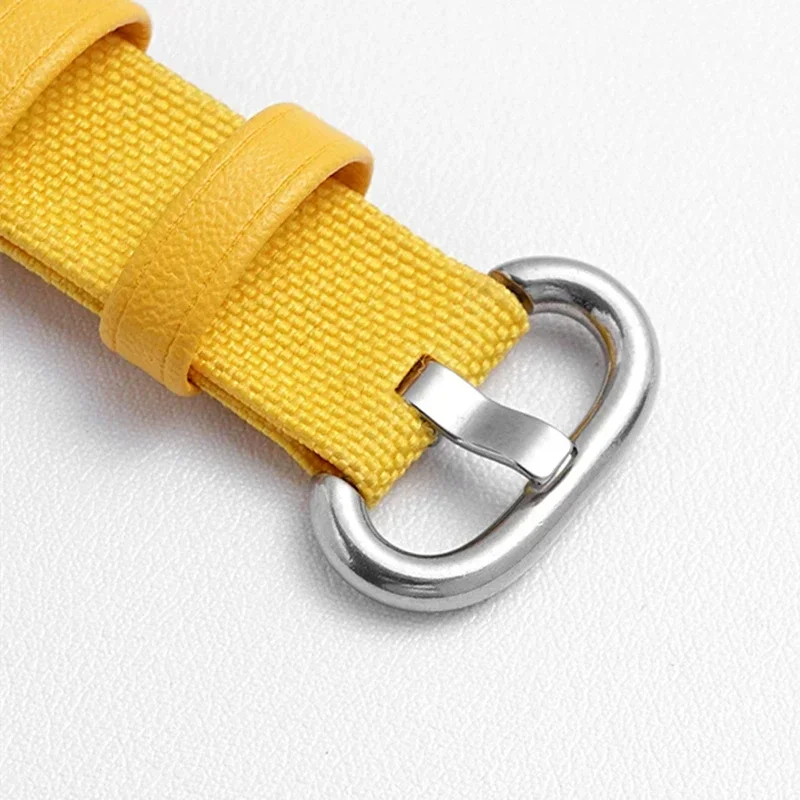 Leather Strap for Xiaomi Mi Band 8 Nylon Canvas Original Replacement Bracelet Smartwatch miband 8 NFC Correa Mi Band 8 Wristband image 5