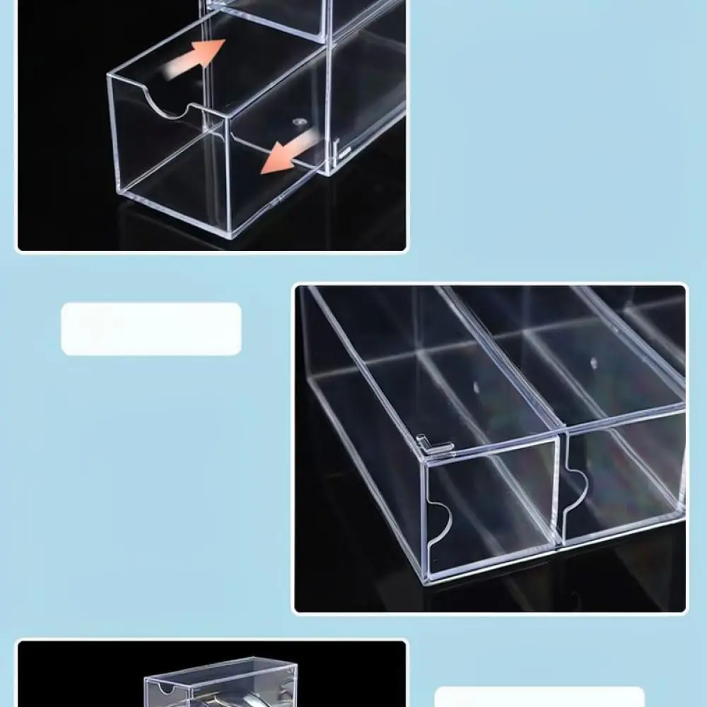 Stackable Desktop Drawer Storage Case Clear Acrylic Eyewear Display Organizer For Jewelry Stationery Cosmetic
