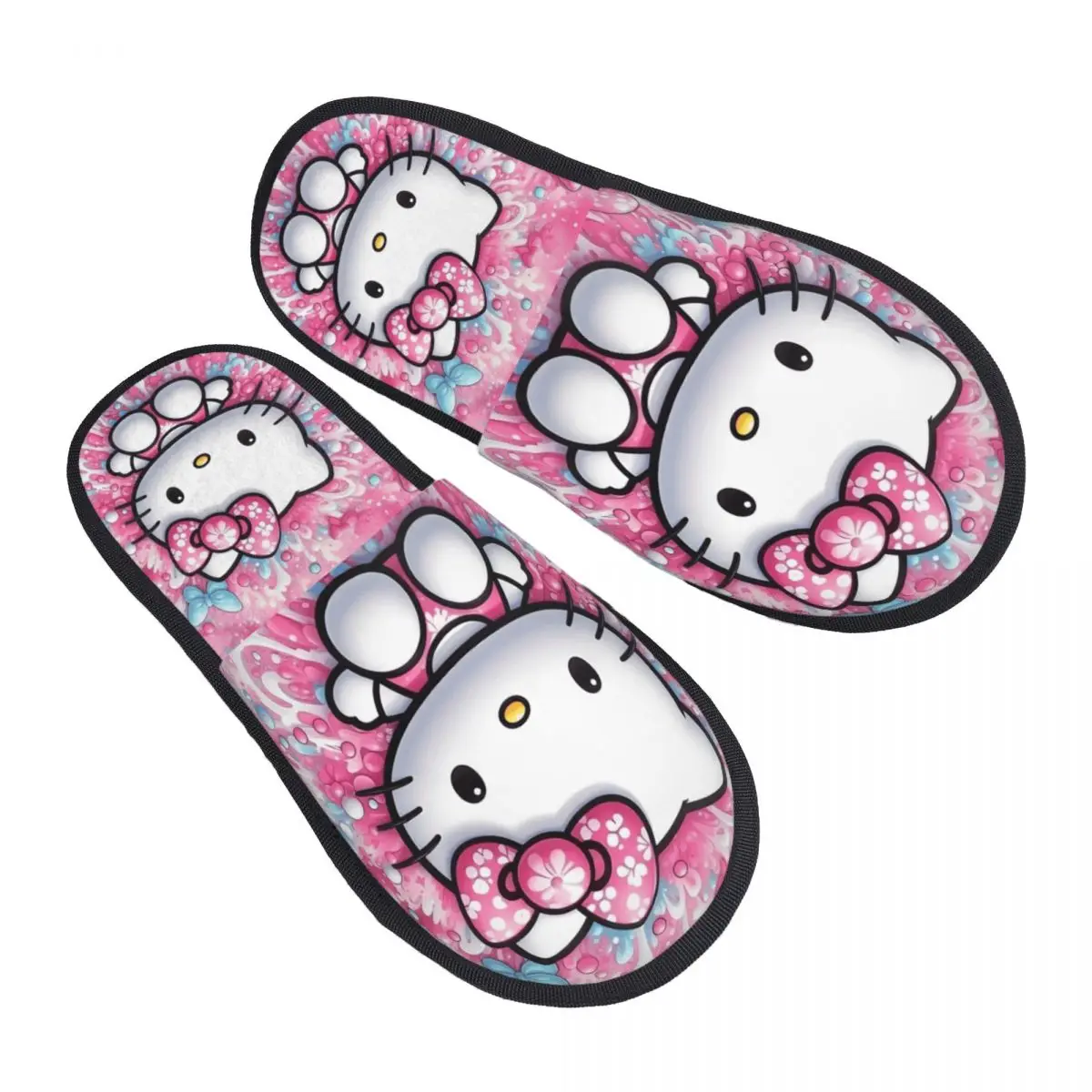 

Пользовательские аниме Hello Kitty мультфильм гостевые тапочки для спальни женские японские кавайные домашние тапочки