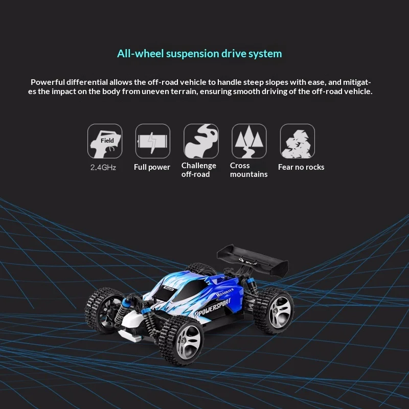 Coche de carreras RC WLtoys A959 1:18 4WD vehículo todoterreno 2,4 Ghz grado profesional alta velocidad todoterreno Buggy