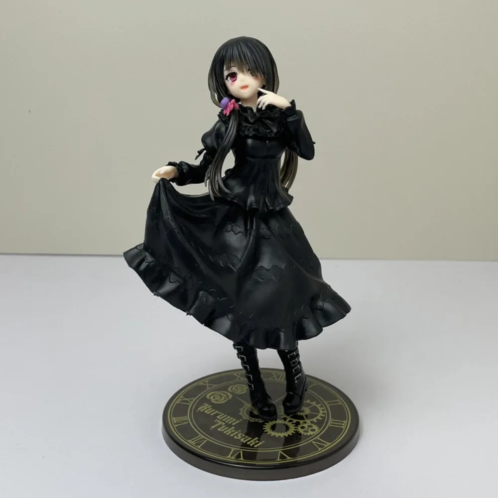 

Anime Character Date A Live Figurine, Tokisaki Kurumi Black Dress Figurine Model Desktop Ornament Gift