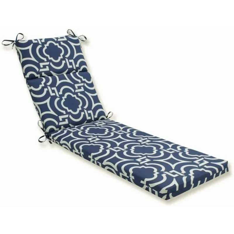 

Pillow Perfect Trellis Indoor/Outdoor Split Back Chaise Lounge Cushion with Ties, Plush Fiber Fill, Weather, and Fade Resistant,