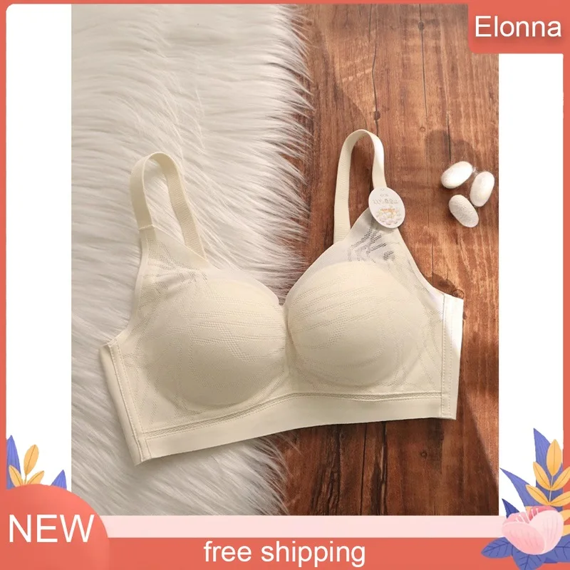 

Women Seamleass Bra Cotton Underwear Woman Summer Thin AB Cup Bra Wireless Push Up Comfort V Brassiere Push Up Lingerie Bralette