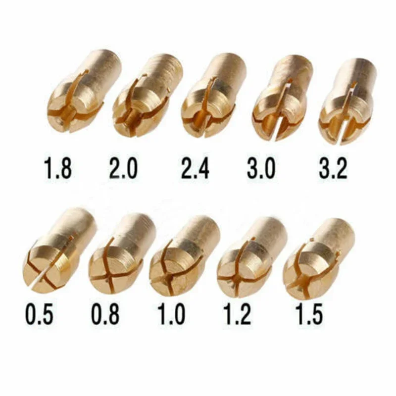 

Kit Collets Milling Tools For Rotary grinder Attachment Set Accessories 10pcs 0.5mm-3.2mm 4.8mm shank Metal Drill