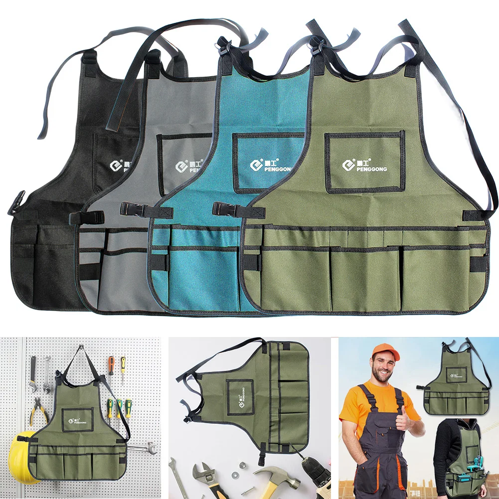 Multifunctional Tool Apron Collector Durable Heavy Duty Unisex Oxford ClothWork Apron with Tool Pockets For Woodworking Painting