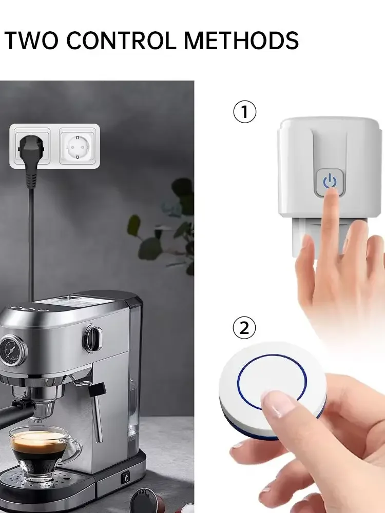 Kabellose Steckdose RF433 Smart Home Fernbedienungssteckdose 16A EU FR Universalstecker Ferngesteuert EIN/AUS Elektrisch für Beleuchtung Ventilator TV