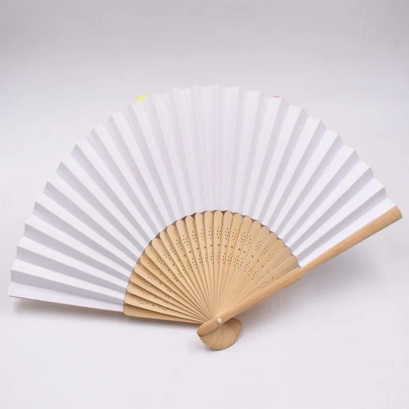 10pc Creative Wedding Party Gift Fan Home Decor Paper Fan Solid Color Gift Box
