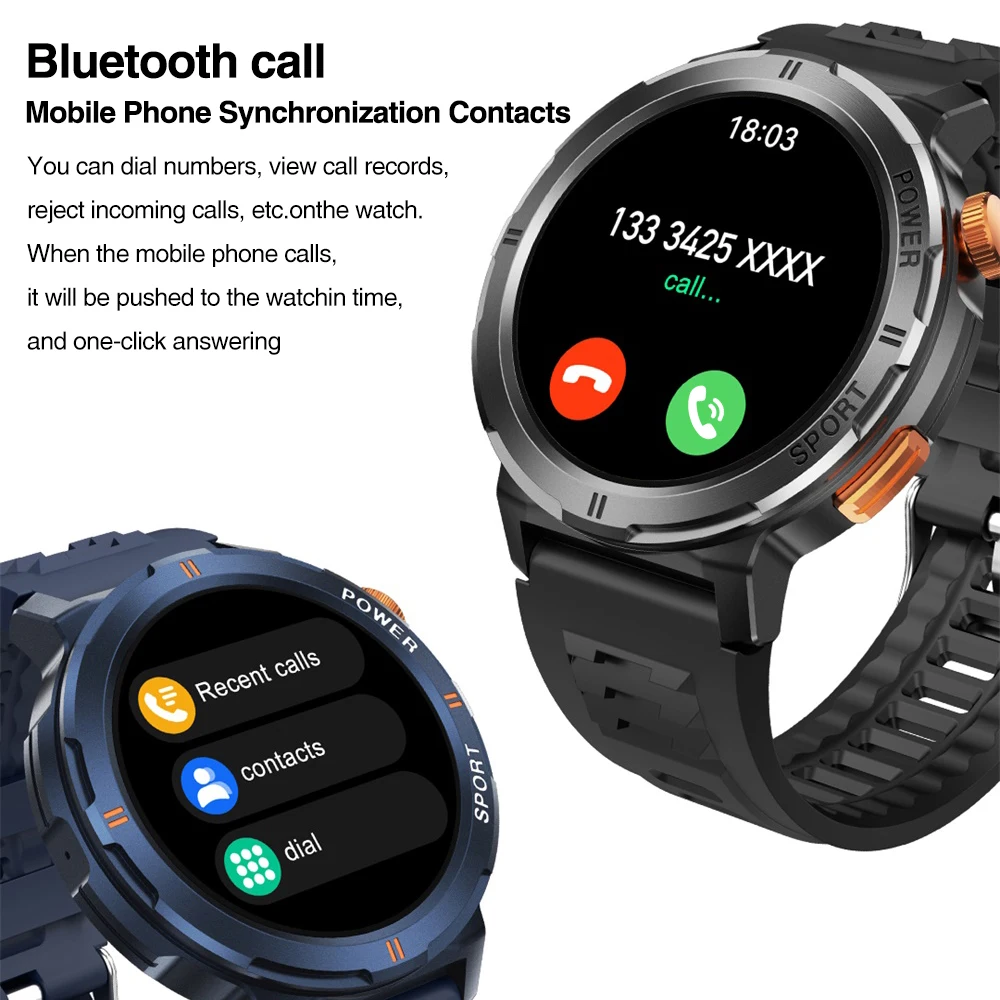 Clock AMOLED Screen Smart Watch Blue Tooth Call Men Women Custom Watch Face Heart Rate 380MAH Smartwatch Waterproof Sport Health