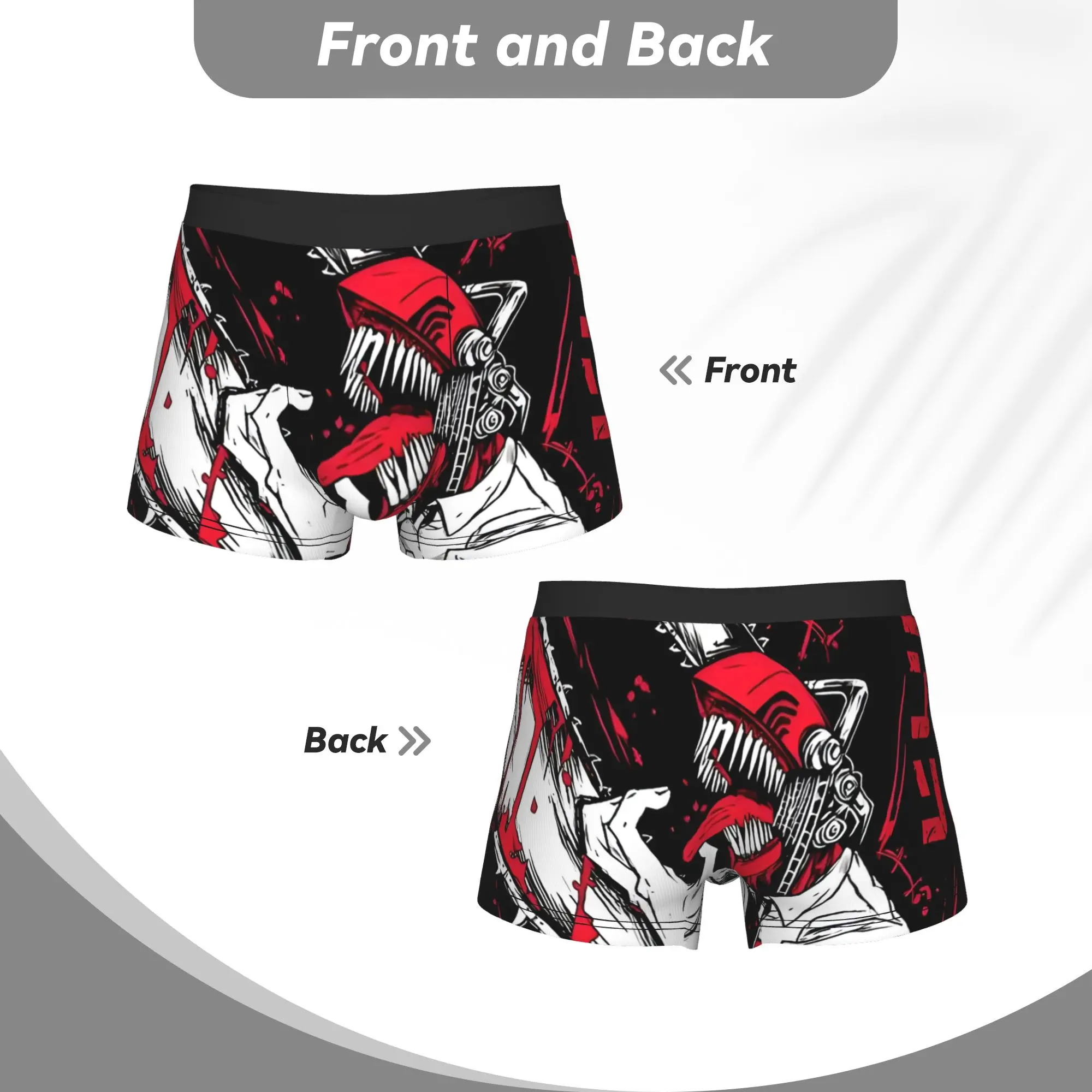 Denji  Bandai Chainsaw Man Underpants Breathbale Panties Man Underwear Print Shorts Boxer Briefs view 4