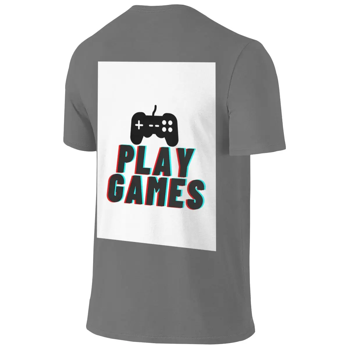 Play Games Simple Reversible T-shirt Minimalist Japanese Style Ribbed Collar Shirt