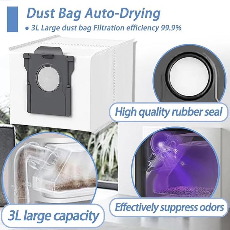 For Dreame Aqua10 Ultra Roller Robot Vacuum Accessories Main Side Brush HEPA Filter Roller Mop Cloth Dust Bag Replacement Parts view 6