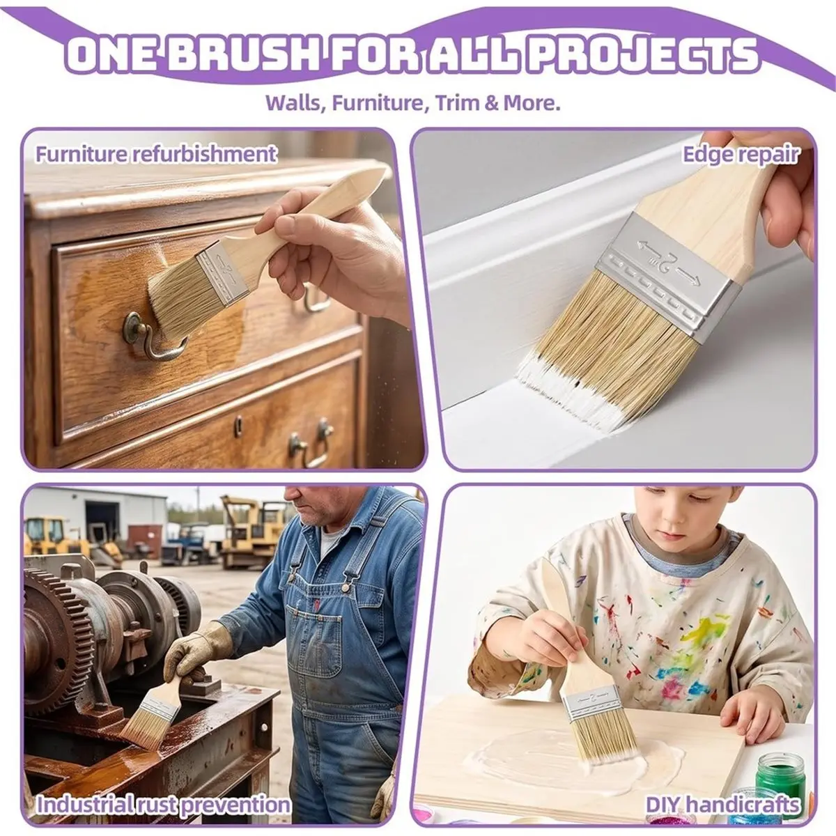 36 Pack 2 Inch Paint Brushes, All-Purpose Chip Brush Set Disposable Time-Saver for Messy Glue, Epoxy, and Resin Projects