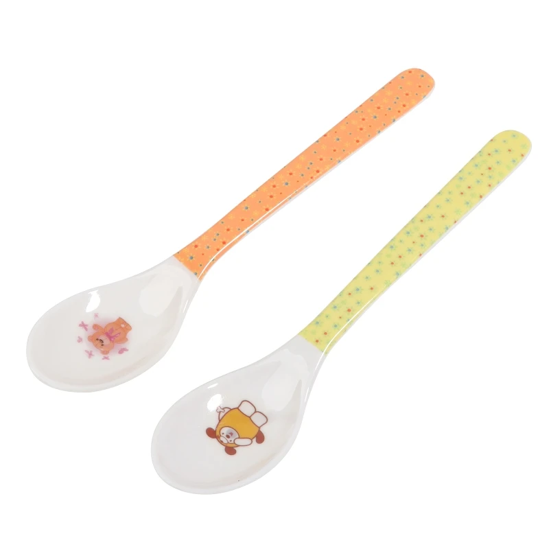 Cartoon Pattern Plastic Soup Spoon Children's Baby Kids Solid Feeding Tableware Cutlery with Long Handle