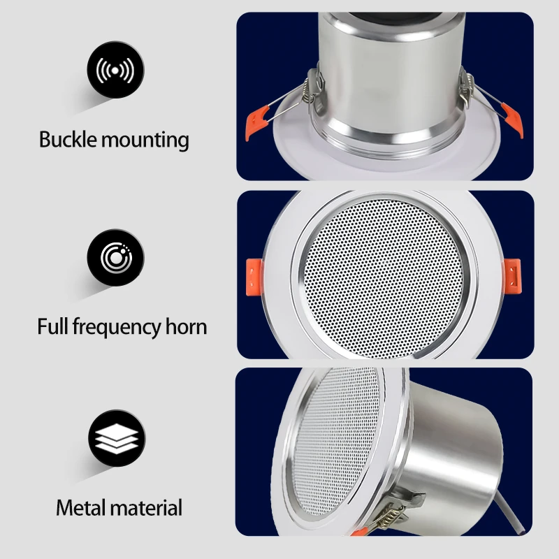 3 Inch 4 Ohm Ceiling Speakers Home Audio Sound System Passive Stereo Speaker for Kitchen Home Theatre Bedroom Background Music