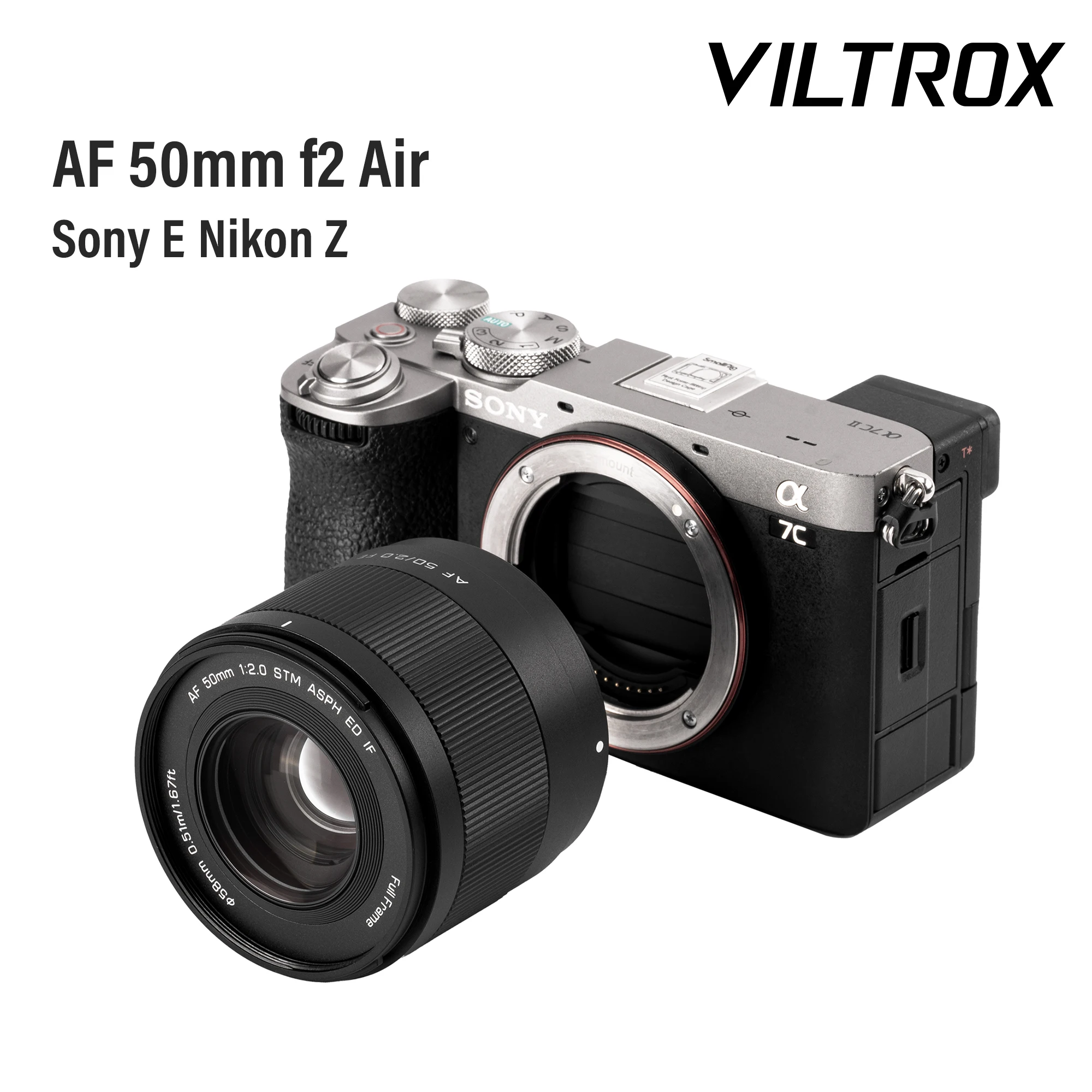 

Viltrox AF 50mm F2.0 Air Full Frame Camera Lens Portrait Lens for Sony E Nikon Z Camera ZV-E10 A7C2 Z5 Z6 Z8 Z7