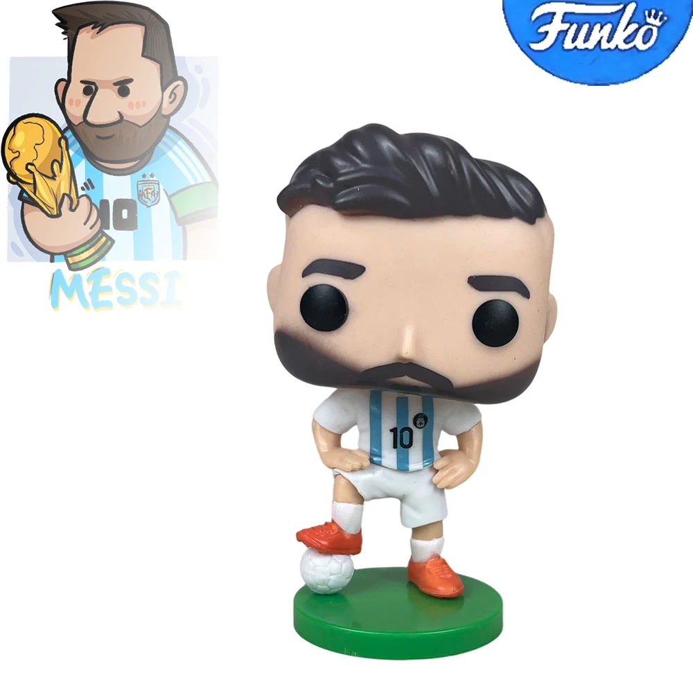Pop  Messi Q Version Doll No.10 Jersey Football  Collection Model Doll For Birthday Christmas Gift