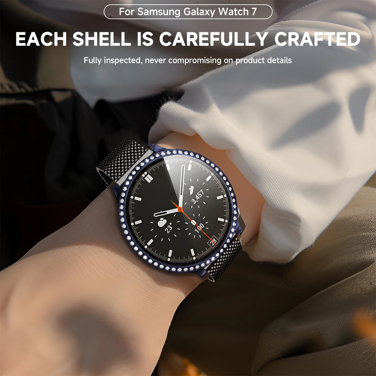 Diamond Bling Case for Samsung Galaxy Watch 7 40mm 44mm Fashion Crystal Protective Bumper Watch 7FE 40mm 44mm Cover Accessories