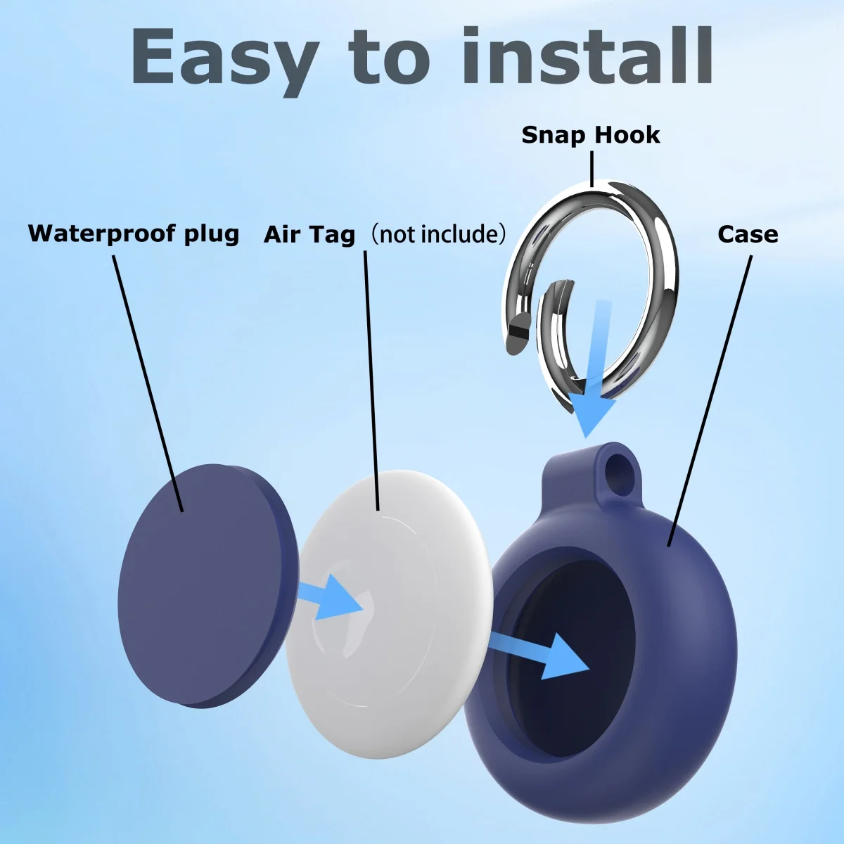 Apple Airtags ロケーター トラッカー用シリコン キーホルダー 保護ケース 360 °   防水エアタグホルダー アイテムファインダー トラッカーアクセサリー