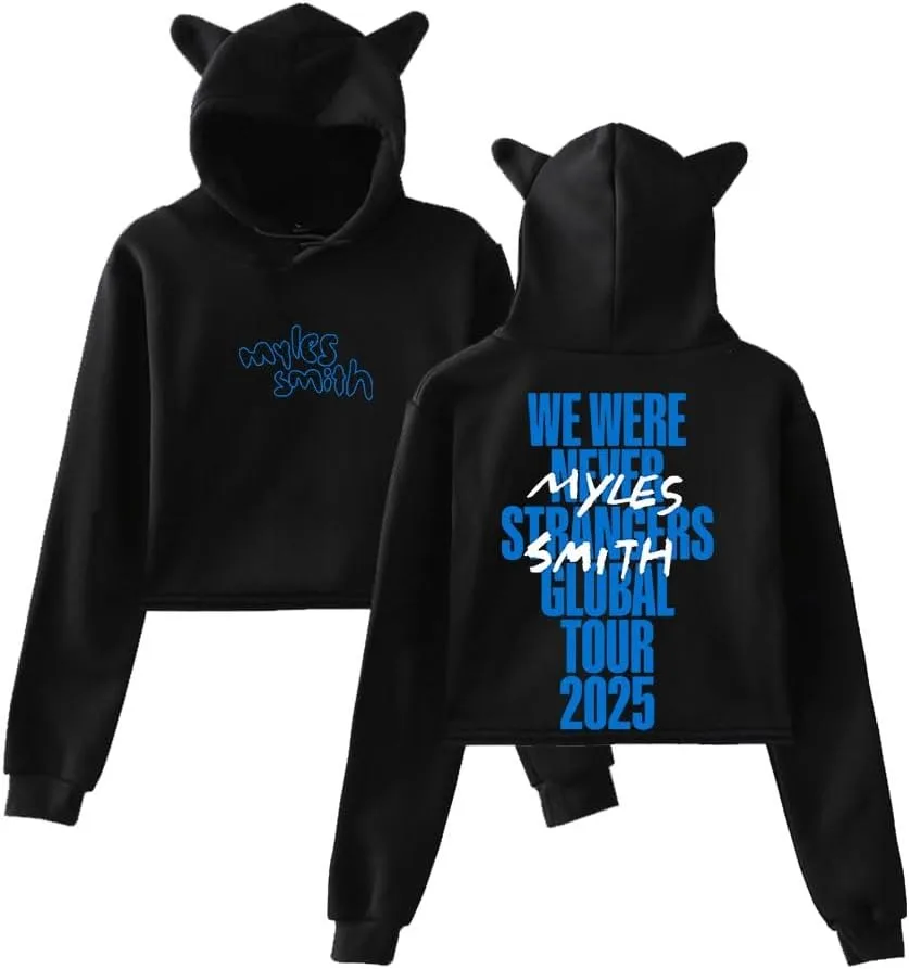 Myles Smith Sudadera con capucha Vintage 90s Streetwear Moda Sudadera con capucha Merch Sudaderas con capucha para niñas Oreja de Gato Crop