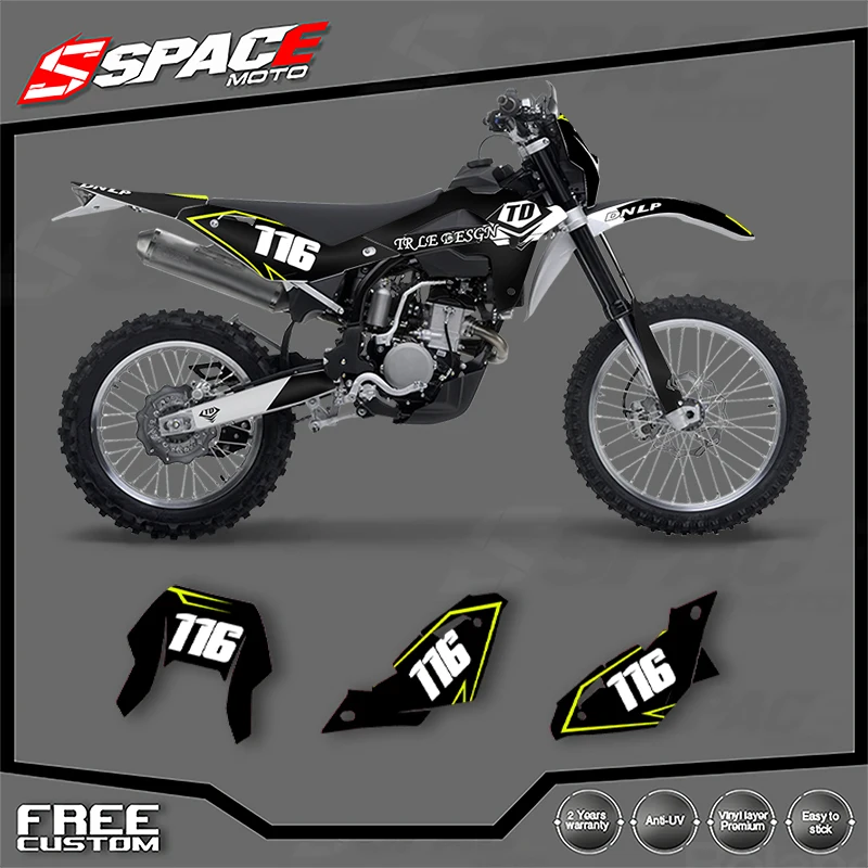 

SPACE Motorcycle Plastic Graphics Background Decal Stickers Kits for Husqvarna TE250 2008 2009 2010 2011 2012 2013