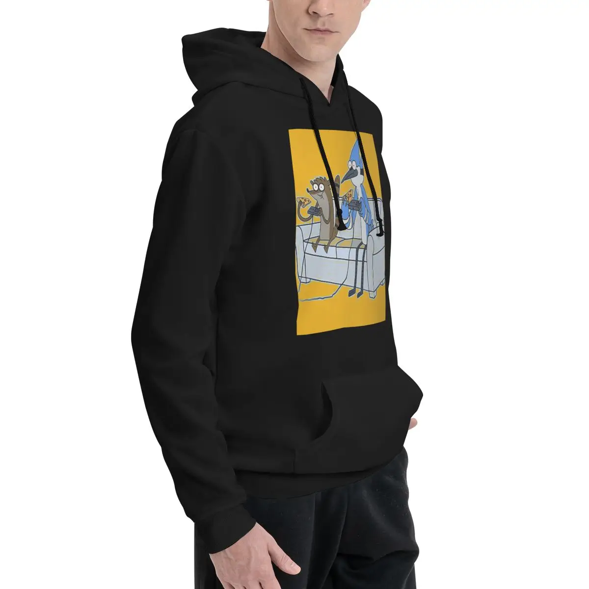 Mordecai و Rigby البيتزا وألعاب الفيديو زوجين هوديس الرجال النساء بلوزة كاجوال البلوز موضة كم طويل الخريف الشتاء