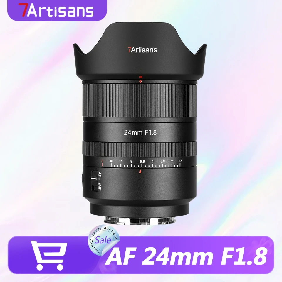 7artisans AF 24mm F1.8 Large Aperture Full Frame Prime Camera Lens for Portrait Photography with Sony E Nikon Z Lumix L Mount