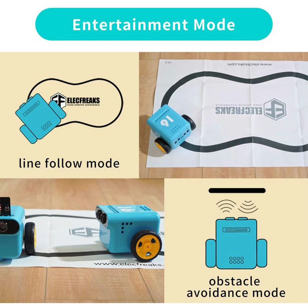 Kit de codificación de Robot de coche TPBot Micro:bit, extensión de bloques de construcción de coche inteligente programable para niños, programación, aprendizaje, enseñanza de clase