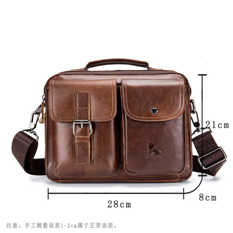 Men Shoulder Bag Genuine Leather Business Handbag Men Messenger Bag Large Capacity Sling Bag Fashion Man Crossbody Shoulder Bag