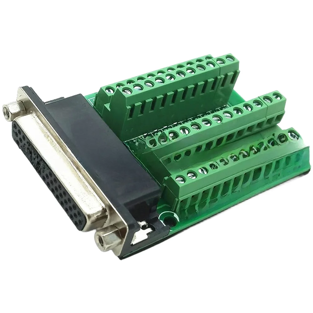 DB44 Female Terminal Block Green PCB Panel Mount Industrial Space Application  For Test Measurement Tool Accessory