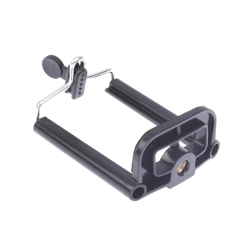 1개 유니버설 스트레처블 블랙 폰 홀더 스탠드 1/4 인치 너트 스크류 홀 셀카 스틱 카메라 폰 클립 액세서리