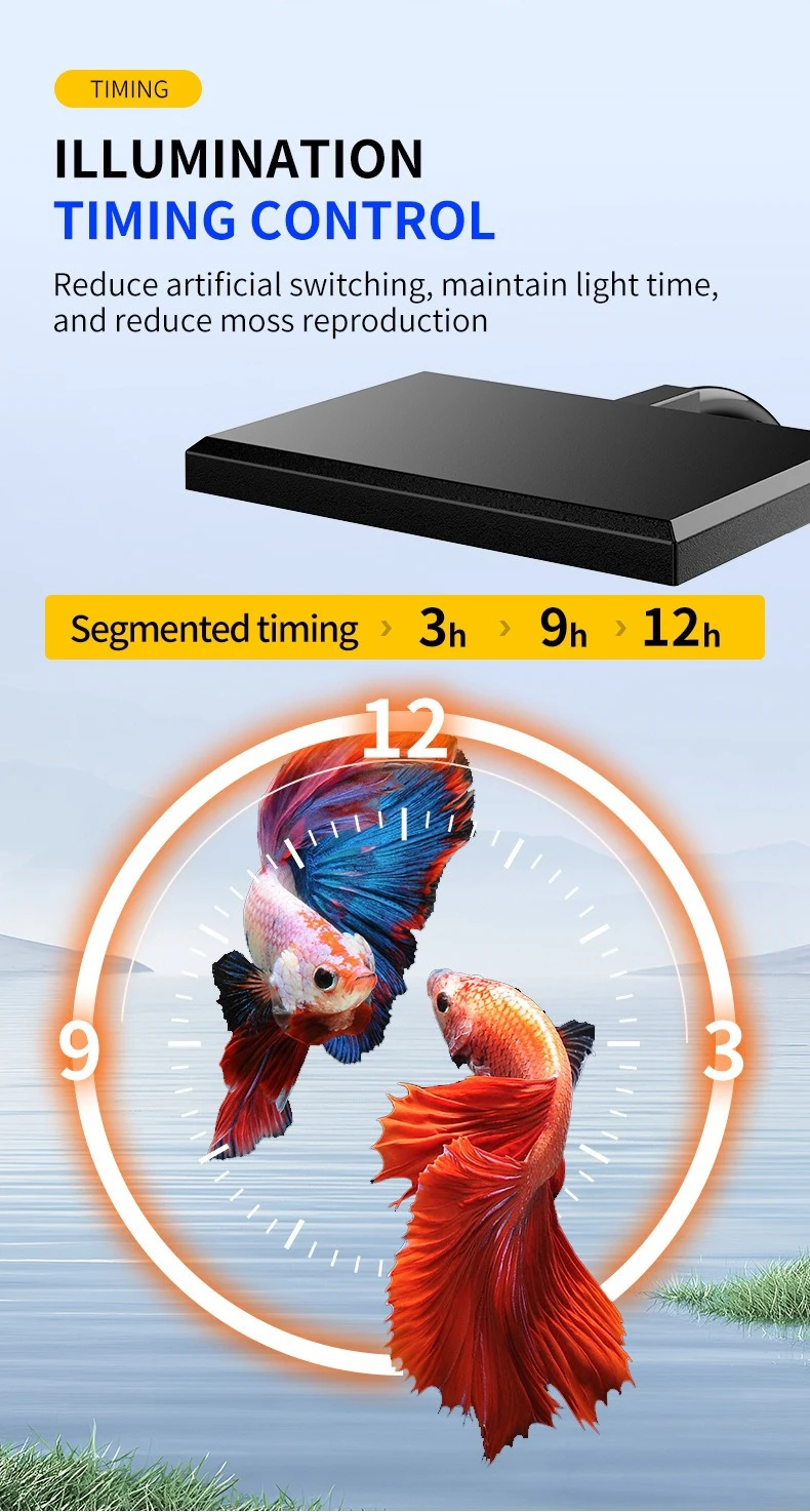 USB Aquarium LED-Licht Vollspektrum Aquatische Pflanzenwachstumslampe Fischbecken Einstellbare Helligkeit Dimmbar Zeitgesteuert 360° ° Drehbare Leuchte – Detail 8