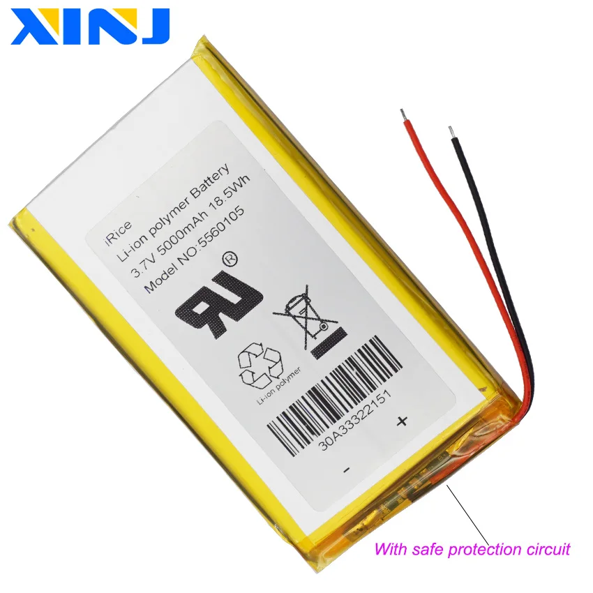 3.7V 5000mAh 18.5Wh 5560105 akumulator litowo-polimerowy Li Lipo bateria litowa do moc GPS Bank E-Book PAD DVD Laptop Tablet PC