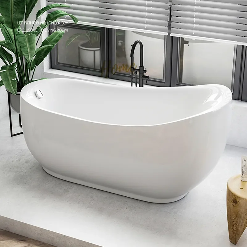 for Internet Celebrity Theme Hotel Bathtub Homestay Pure Acrylic Independent Crescent Bathtub Apartment Bathroom Bath Tank