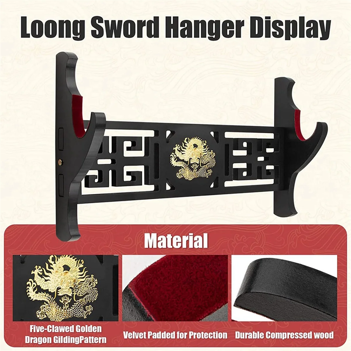 New Legendary Creatures Sword Wall Mount Hook Katana Holder Display Hanger for Tanto Samurai Lightsaber Weapon Stand,1 Tier