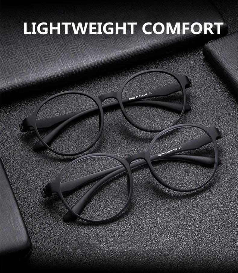 Ultraleichte Mode Flexible Keine Schrauben TR90 Brillen Große Größe Retro Runde Optische Anti Blaues Licht Männer Frauen Brillen Rahmen 66016 – Detail 3