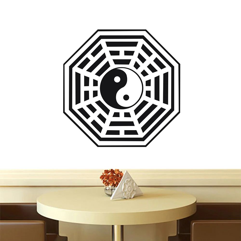 جديد الجدار صائق بوذا يين يانغ الشرقية الاسترخاء التأمل OM ديكور المنزل الديكور الجدار ملصق حجم 56x56 سنتيمتر