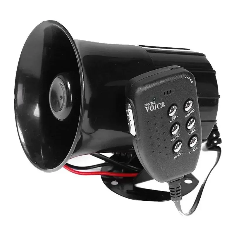 

Car Warning Alarm 6-Sound Loud Police Fire Siren Air Bugle PA Speaker 12V Horn Megaphone Car Horn 120DB