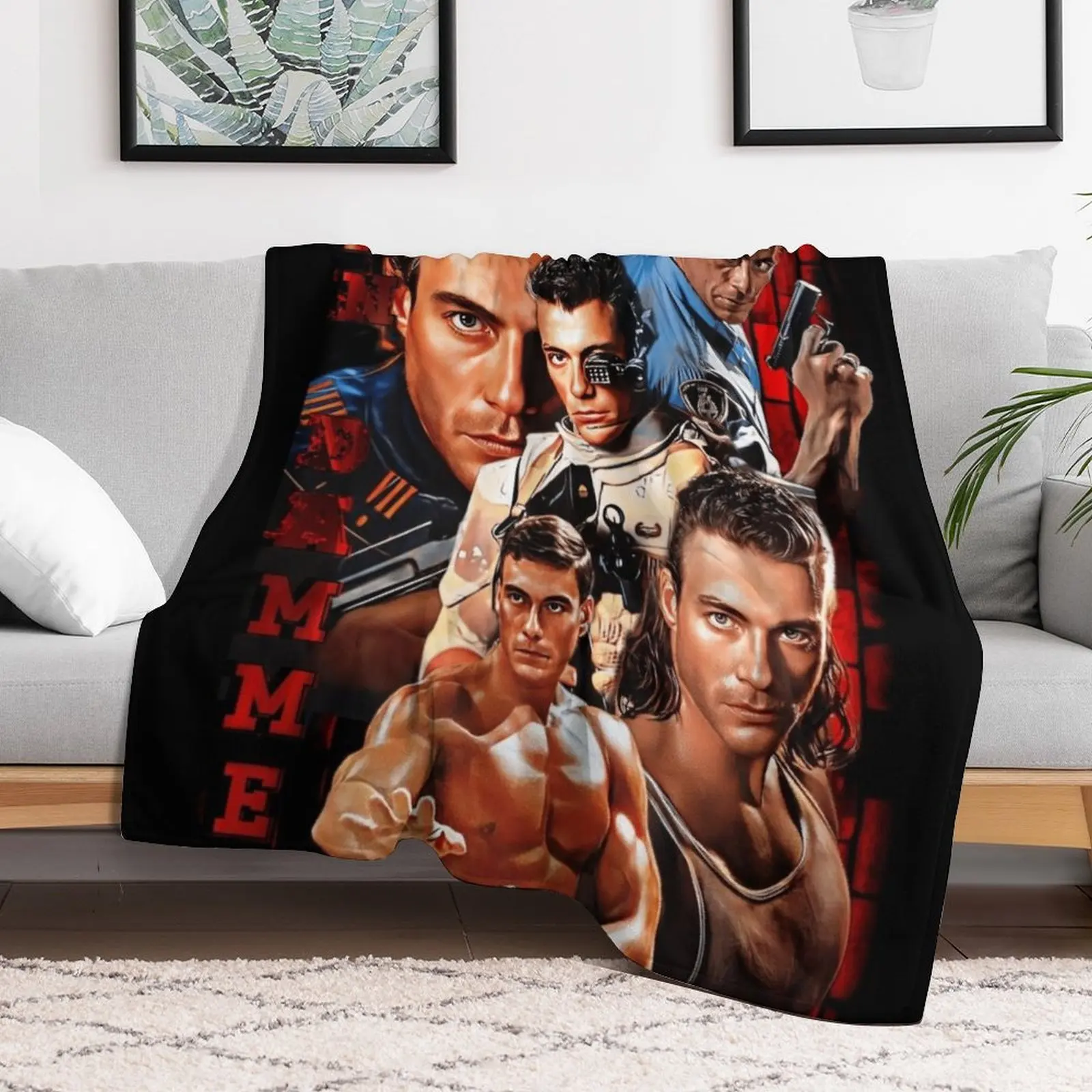 Jean Claude Van Damme Throw Blanket Giant Sofa Camping christmas decoration Blankets