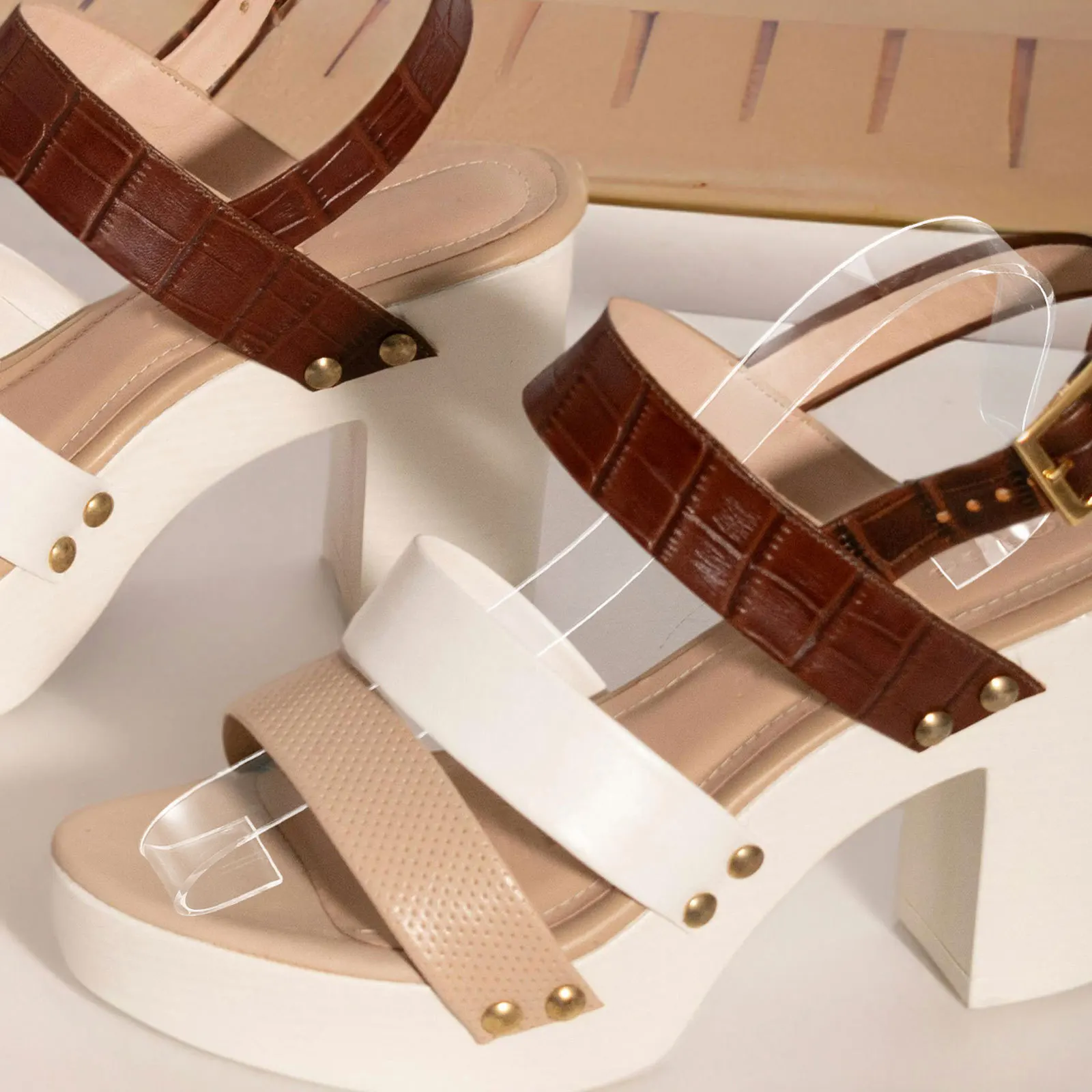 

20Pcs Acrylic Clear Shoe Rack Transparent Display Stand Holder for Sandals High Heels Closet Showcase Retail Display Storage