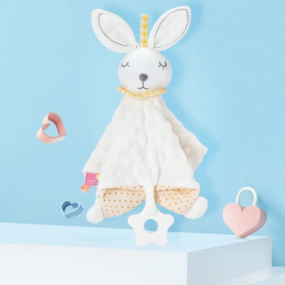 

Comforter Baby Security Soothing Towel Snuggle Toy Silicone Teether Newborn Saliva Towel Stuffed Animal Rabbit