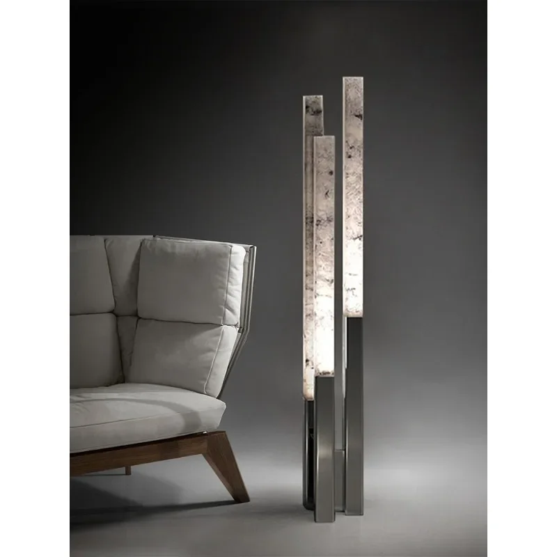 Marble floor lamp post-modern designer model room hotel living room vertical lamp
