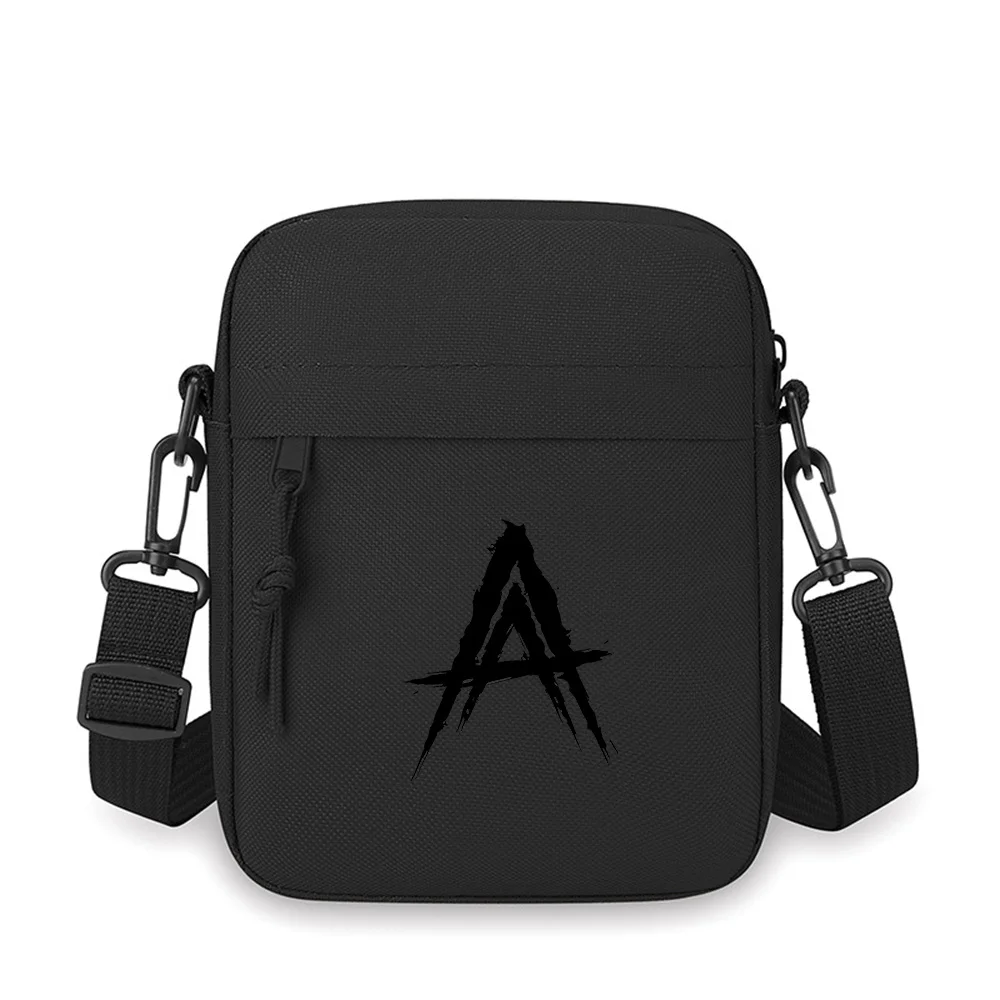 Abstract outline letter A shape Men Crossbody Bag Single Shoulder Women Cartoon Anime Film Printing Design Unisex