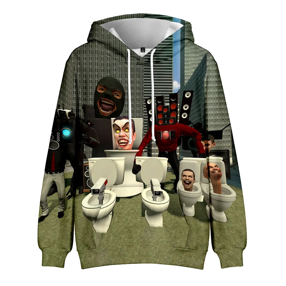 Skibidi Toilet Hoodie 2023 New Game Long Sleeve Women Men Hooded Sweatshirt Harajuku Streetwear 3D Clothes