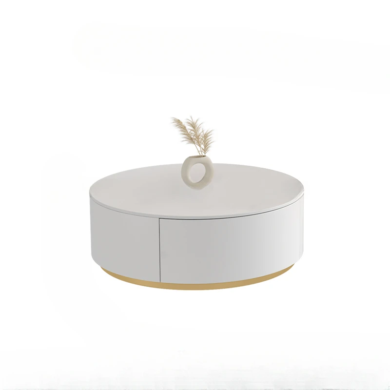 

Белый современный журнальный столик в скандинавском стиле, белый минималистичный элегантный центральный стол, круглая мебель для гостиной